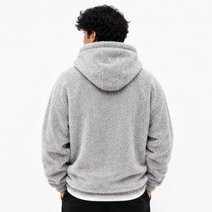 Sweat-shirts en molleton de coton brodés sur mesure pour hommes, texture douce, pull-over Sherpa, épaules tombantes, streetwear chaud, vente en gros B2B USA - Product Image 2