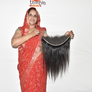 Cheveux humains indiens non traités, couleur naturelle, 13*6 HD Frontal, sans traitement, en mèches de temple, vente en gros, Deep Wave, cuticules alignées - Product Image 5