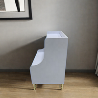 Table de chevet moderne en panneaux de particules de haute qualité avec rangement, finition blanc laqué or liquide, 1 tiroir, pour chambre à coucher, hôpital et salle de sport