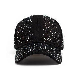 <b>Black</b> Rhinestone Embellished <b>Baseball</b> <b>Cap</b> Adjustable Unisex Fashion Hat Casual Wear Four Seasons Adult Style - Product Image 2