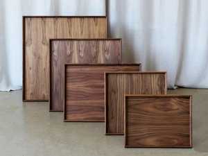 Bandeja de madera para frutas y pan, para servicio en el hogar o cafetería, y cómoda bandeja de madera con un elegante diseño para té y café. - Product Image 3