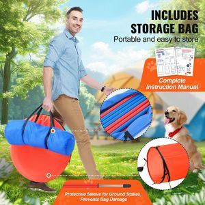 Ensemble de 5 obstacles d'agilité pour chien : Haies réglables, 6 poteaux tressés, tunnel, anneau de saut et boîte de pause - Équipement d'entraînement combiné - Product Image 5