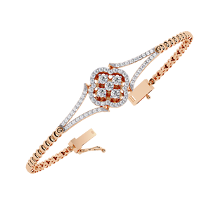 Bracelet géométrique en chevron pour femme – Diamant de laboratoire VVS DEF CVD pavé 3D en forme de pointe de flèche en or massif 9K 10K 14K 18K – Bijoux fins - Product Image 2