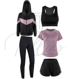 Nouveauté : Ensembles de yoga et fitness pour femmes, 5 pièces, vente en gros, personnalisables avec logo, pour l'extérieur et la salle de sport - Product Image 2