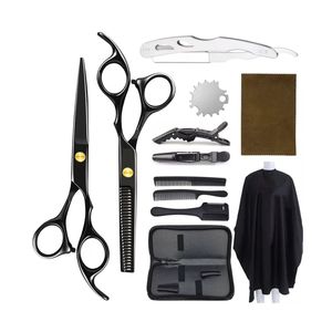 Heavy Duty Barber <b>Shears</b> Coarse Thick Hair 6-Inch Scissors High Carbon <b>Shears</b> Dual Scissor Set Matte Black Swivel - Product Image 6