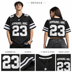 Camiseta de fútbol americano negra oversize 23 unisex de malla estilo universitario para streetwear, conjunto a juego para parejas, proveedor de EE. UU. - Product Image 2