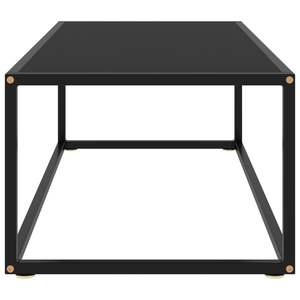 Tavolino da caffè medio in vetro temperato nero e acciaio verniciato a polvere - Product Image 3