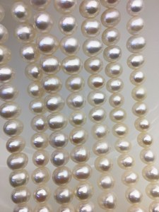 Perlas de Agua Dulce Blancas AA de 7-8.5mm, Forma de Patata, Superficie Lisa, Brillo Natural, Perlas Sueltas para Fabricación de Joyería, Venta al Por Mayor - Product Image 2
