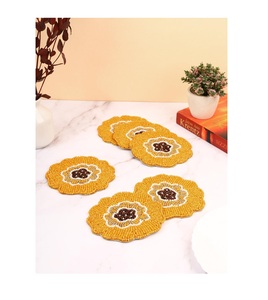 Home Hotel Restaurant Embroidery Beaded <b>Coaster</b> Elegant Design Wholesale Price <b>Table</b> Decorative Embroidery Beaded <b>Coaster</b> - Product Image 1