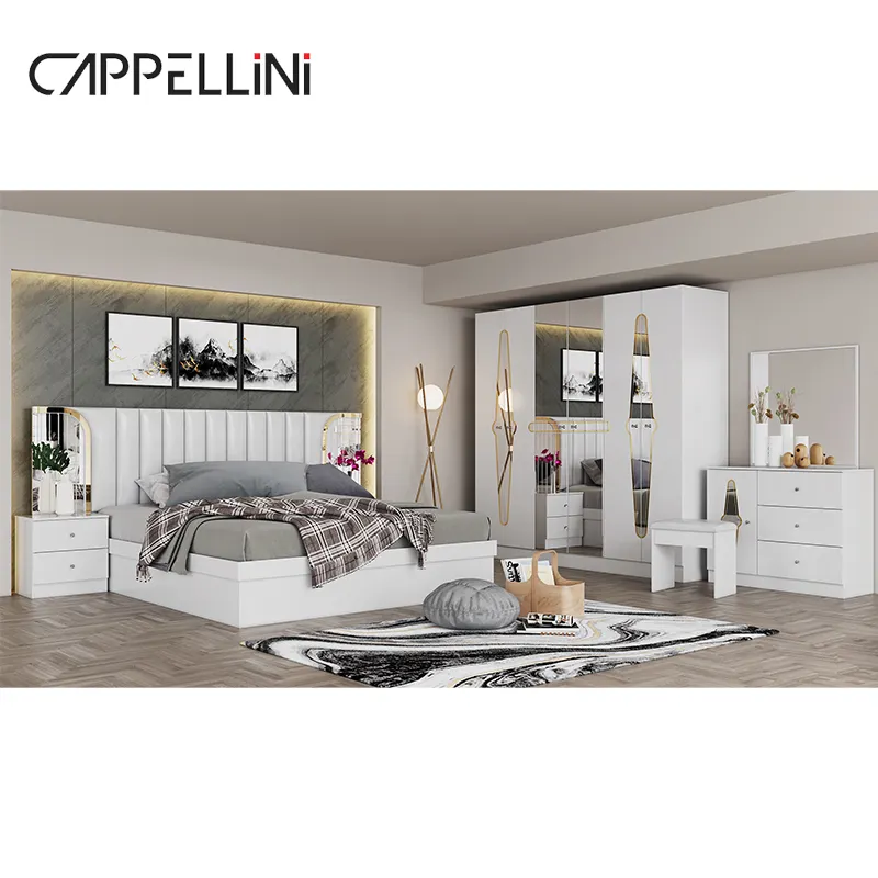 A buon mercato nordico moderno in legno massello letto matrimoniale Set stoccaggio mobili per la casa struttura in legno letto Queen Size per camera da letto