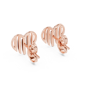 TRENDY HEART <b>EARRING</b> <b>SET</b> IN 18KT SOLID ROSE <b>GOLD</b> ENGAGEMENT WEDDING PARTY VALENTINE GIFTING GLAM EVENT DAILY USE FOR WOMEN - Product Image 3