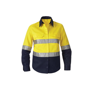 100% Pure Cotton <b>Construction</b> Mining Industrial Worker Uniform Workwear Custom Logo Reflective Safety <b>Clothes</b> Hi Vis <b>Work</b> Shirts - Product Image 4