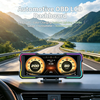 Dernier modèle de jauge intelligente pour voiture P7, inclinateur automatique, OBD2, pression du turbo, régime moteur, température du moteur, affichage tête haute HUD GPS