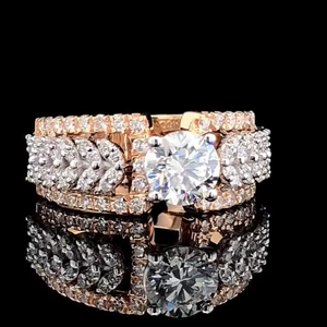 Bague en or massif 14 carats avec diamant de laboratoire certifié IGI de 2,50 carats, taille ronde, bijoux fins - Product Image 1