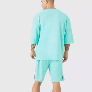 Ensemble 2 pièces décontracté d'été pour homme, style streetwear, respirant, t-shirt noir à manches courtes avec motif imprimé sur l'épaule, 100 % coton/polyester - Product Image 5