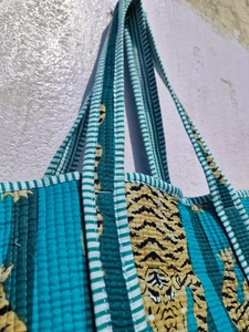 <b>Vintage</b> Lightweight Solid Color Cotton Quilted <b>Tote</b> <b>Bag</b> Handmade Zipper Shoulder Reusable Shopping Travel Market Everyday Carry - Product Image 2