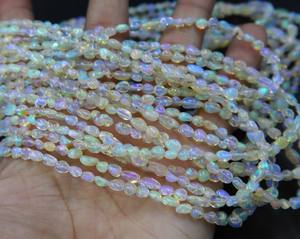 Perles d'opale éthiopienne naturelle multi-feu, opale de forme ronde lisse, environ. 8x3MM à 3MM, longueur de 16 pouces - Product Image 4