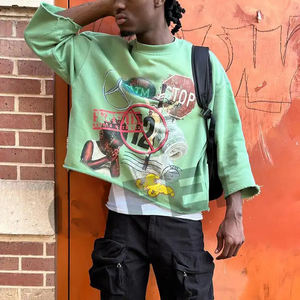 T-shirt Homme Personnalisé 2026 en Coton Lourd 100% Coton, Style Vintage, Broderies Effet Vieilli, Patchs et Lavage Acide - Product Image 6