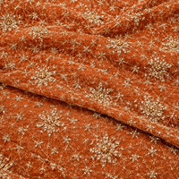 Collections Shubham : Tissu en maille nigérian magnifiquement orné de perles, broderie informatique à motifs floraux, dentelle antistatique