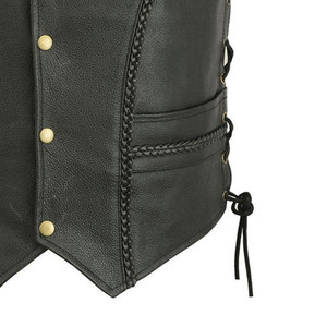 Chaleco de cuero transpirable y duradero de alta calidad, diseño de logotipo personalizado, ropa de moda, chaleco de cuero para hombre - Product Image 6