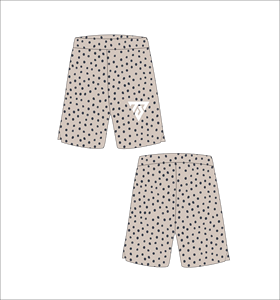 Pantalones cortos con estampado de lunares para hombre, informales, de longitud corta, cintura elástica, logotipo frontal - Product Image 1