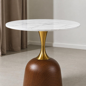 Modern <b>Side</b> <b>Table</b> with <b>Wooden</b> Top and Metal Base – Stylish Accent End <b>Table</b> for Living Room, Bedroom & Home Decor - Product Image 4