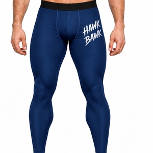 Men High Waist Fitted <b>Stretch</b> <b>Leggings</b> Elastic Waist Spandex Nylon <b>Stretch</b> Fabric High Waist Fitted Design Active Daily Wear - Product Image 1