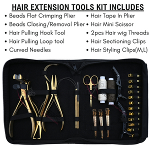 Hair Extension tools Application Kit 7 Inch Hair Extension Pliers Flat Bead Crimping Plier <b>Tape</b> In Plier Removal Tool <b>Hook</b> <b>Loop</b> - Product Image 2