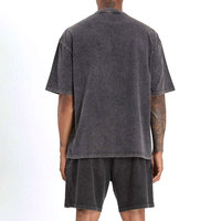Ensemble T-shirt et short pour homme, style hip-hop, délavé à l'acide, coupe oversize, assorti, deux pièces, streetwear d'hiver, personnalisé, très demandé