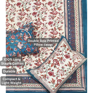 New Launch Jaipur Artisan Cotton Bedsheet <b>King</b> <b>Size</b> Hand Block Printed Eco-Friendly Soft Durable Skin Friendly All Season Home - Product Image 3