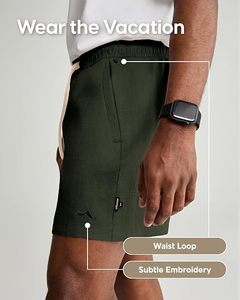 Men's Cotton Drawstring <b>Shorts</b> Casual <b>Knee</b> <b>Length</b> Athletic <b>Shorts</b> with Pockets for Gym Running Everyday Wear - Product Image 6