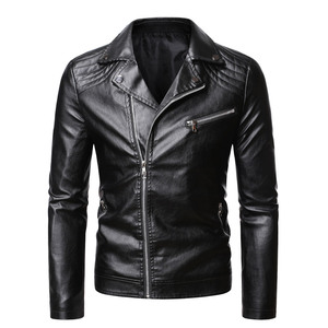 Veste en cuir pour homme, tendance, coupe ajustée, moderne, décontractée, veste de mode pour l'extérieur, veste en cuir pour homme - Product Image 1
