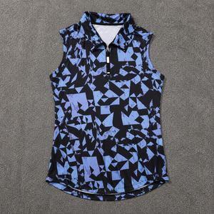 Haut de golf sans manches pour femme, imprimé, avec fermeture éclair quart, séchage rapide, extensible, haute performance, personnalisable - Product Image 2