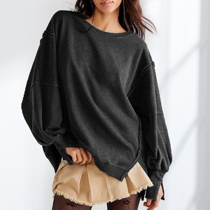 Regular Fit <b>White</b> 100% Organic Cotton Fleece Pullover Sweatshirt Regular Sleeve Crew Neck Knitted Solid Design Unisex Winter - Product Image 6