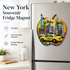 Magnete per Frigorifero Souvenir di NYC Personalizzato, 3D in Resina, Big Apple, Statua della Libertà, Taxi, Skyline, Decorazione all'Ingrosso - Product Image 6