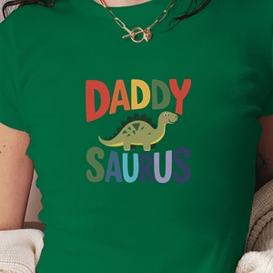 DADDY SAURUS Y2K Camiseta corta de moda para mujer con estampado de punto y corte ajustado - Product Image 4