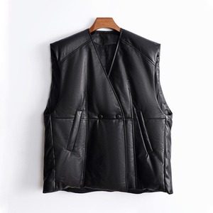 Chaleco de Cuero Genuino para Mujer, Estilo Motero, Impermeable, de Lona, de Secado Rápido, a la Moda, Estilo Urbano, 2026 - Product Image 5