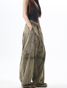 High Quality Solid Winter Loose Wide-Leg Denim Pants Women Casual Snow Wash Mid Waist Ripped Quick Dry Cotton - Product Image 2