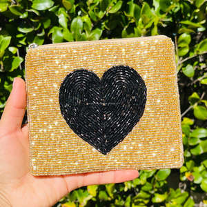 Handmade Seed <b>Beaded</b> Multicolor Heart Coin Purse Zipper Pouch Clutch Fashion Accessory Gift Durable Lightweight <b>Large</b> Capacity - Product Image 5