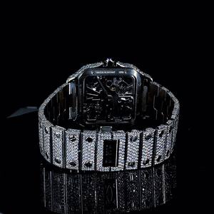 นาฬิกาเพชรฮิปฮอปแบบอัตโนมัติ ETA ประดับเพชรหรูหรา สายสแตนเลสสตีล ระบบจักรกล ประดับเพชร VVS มอยส์ซาไนต์ - Product Image 2