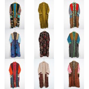Vintage Elegant Festival Robe 100% Silk Kimono <b>Hand</b> <b>Stitching</b> Smooth Thermal Daily Life Style Free Size Spring Summer Autumn - Product Image 1