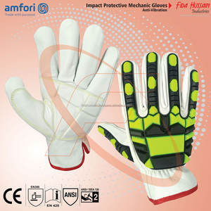 Wholesale Impact <b>Driver</b> <b>Gloves</b> Goatskin Leather Working <b>Gloves</b> Anti-impact TPR Keystone Thumb Safety <b>Gloves</b> Schlaghandschuhe - Product Image 2