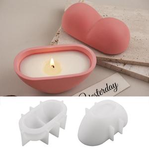 Handmade Love Cup Aromatherapy Candle Cup Storage Jar Gypsum Cement Candle Silicone <b>Mold</b> - Product Image 5