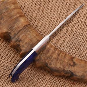 Custom Handmade Stainless Steel Drop Point Hunting <b>Knife</b> With Blue <b>Handle</b> And Leather Sheath Model BA-104 - Product Image 3