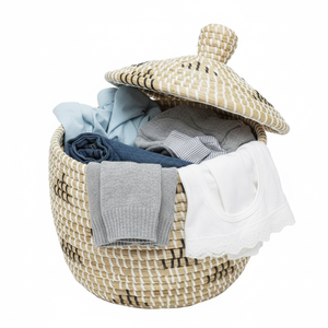 Cestas de algas marinas decorativas hechas a mano ecológicas para almacenamiento, paja natural tejida, productos al por mayor de Vietnam, decoración del hogar - Product Image 2