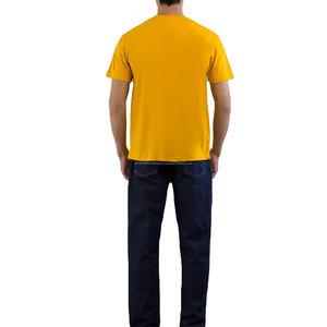 Camiseta de manga corta con cuello redondo de algodón 100 % de primera calidad para hombre, longitud regular, camiseta para hombre con logotipo personalizado - Product Image 5