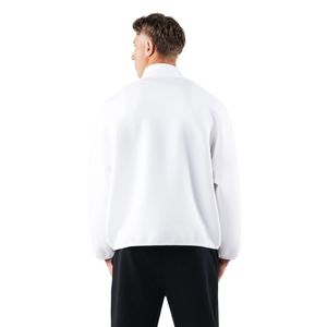 <b>Men's</b> <b>White</b> Quarter Zip Pullover <b>Sweatshirt</b> Lightweight Training Top Long Sleeve Fitness Activewear Athletic Sportswear Wear - Product Image 6