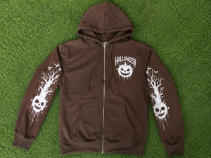 Halloween Graphic Full <b>Zip</b> Hoodie for Men Women Premium <b>Hooded</b> Sweatshirt Jacket with Horror Theme Ghost Skull Pumpkin Design - Product Image 6