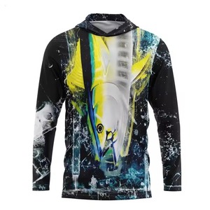 Chemise de pêche à manches longues pour homme UPF 50, séchage rapide, imprimé camouflage bleu, pull-over, vêtements d'extérieur - Product Image 4