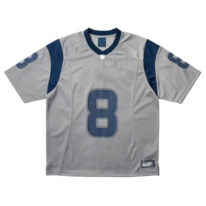 T-shirt sportif unisexe gris numéro 8 à manches courtes, col rond, séchage rapide, tissu en maille, coupe classique, toutes saisons - Product Image 1